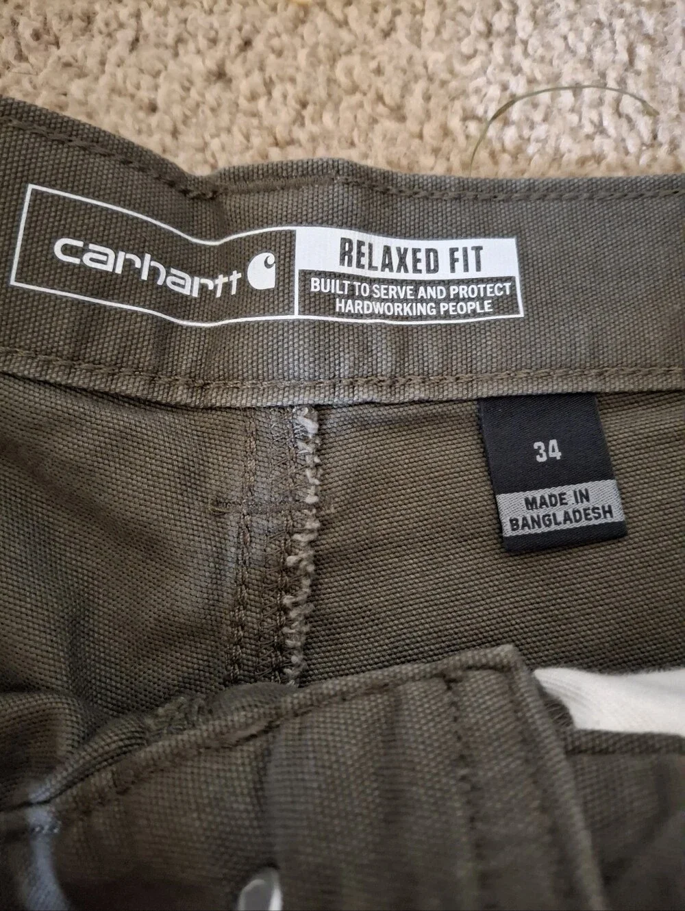 Carhartt Men's Olive Work Shorts - Classic Utility Style